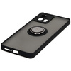 Etui z uchwytem na palec Bizon Case Hybrid Ring do Motorola Edge 30 Fusion, przydymione z czarną ramką