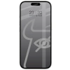 Prywatyzujące szkło hartowane Bizon Glass Edge Shadow do iPhone 16 Pro/ 17 / 17 Pro, przyciemniane z czarną ramką