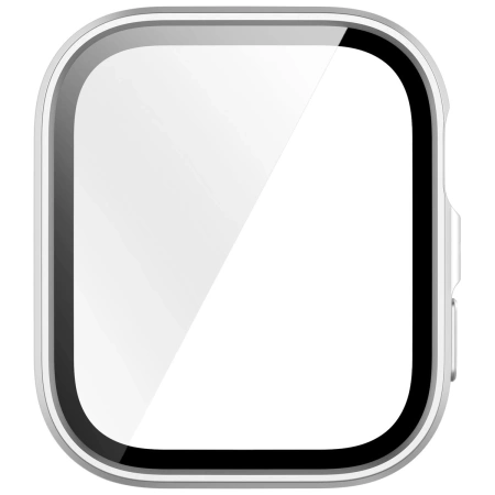 Etui ze szkłem do zegarka Bizon Case+Glass Watch do Huawei Watch Fit 4, satynowo srebrne