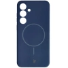 Silikonowe etui z pierścieniem magnetycznym Bizon Soft Case Magnetic do Galaxy S25 Plus, granatowe
