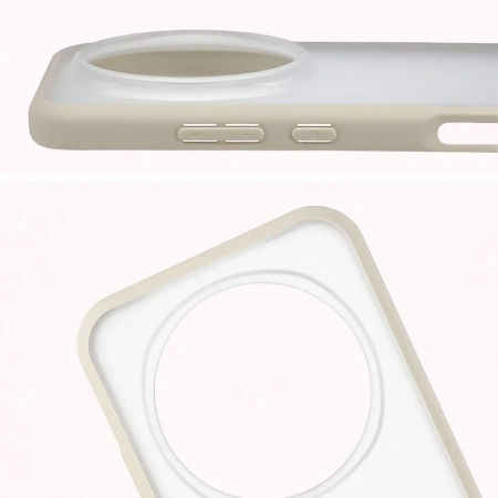 Etui Bizon Case Angelo do Honor Magic8 Pro, półprzezroczyste z beżową ramką