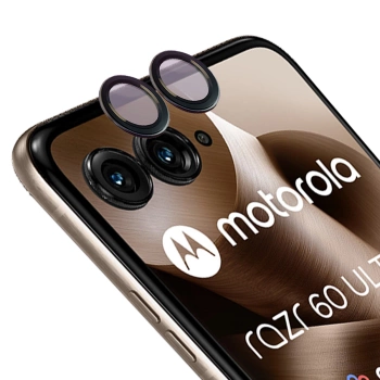 Szkło na aparat Bizon Glass Snap Lens do Motorola Razr 60 Ultra, 1 zestaw, czarna ramka