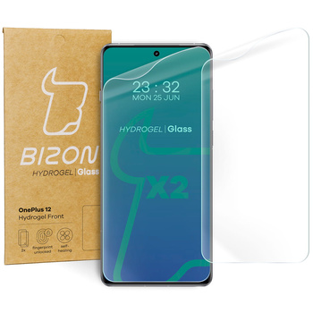 Folia hydrożelowa na ekran Bizon Glass Hydrogel Front Duo do OnePlus 12, 2 sztuki