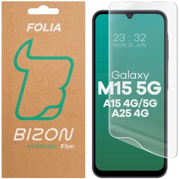 Folia hydrożelowa na ekran Bizon Glass Hydrogel Front do Galaxy A15 4G/5G / A25 5G / M15 5G, 1 sztuka