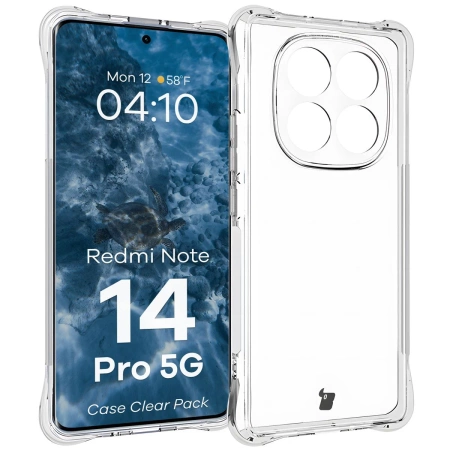 Elastyczne etui + 2x folia na ekran Bizon Case Clear Pack do Xiaomi Redmi Note 14 Pro 5G