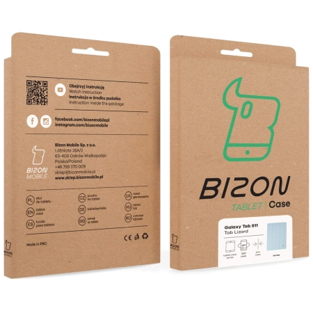 Etui z klapką Bizon Case Tab Lizard do Galaxy Tab S11, błękitne