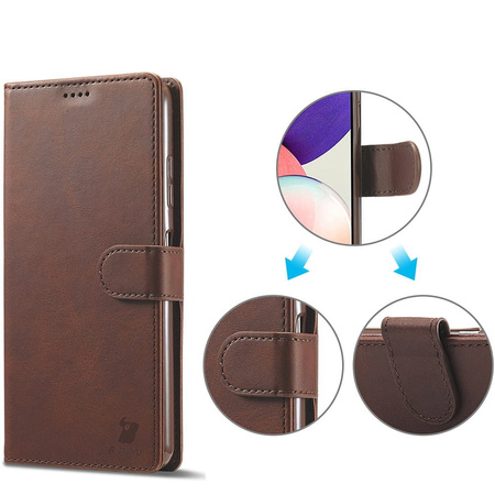 Etui Bizon Case Wallet do Galaxy A22 5G, brązowe