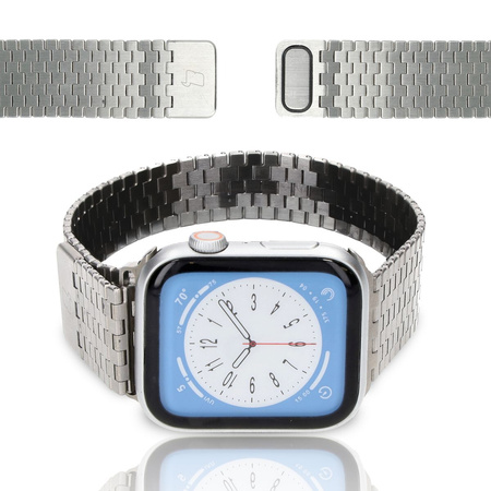 Pasek ze stali nierdzewnej Bizon Strap Watch Titanium do Apple Watch 44/45/46/49 mm, srebrny