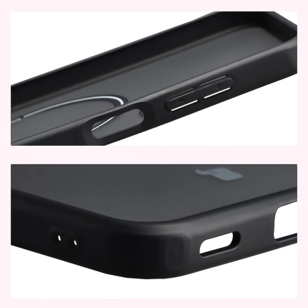 Etui z pierścieniem magnetycznym Bizon Case MatteO do Galaxy A17 5G, przydymione-czarne