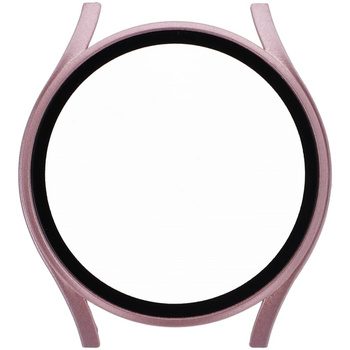 Etui Bizon Case+Glass do Galaxy Watch FE / 5 / 4 40mm, metaliczny róż