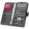 Etui z klapką Bizon Case Pocket do iPhone 16, czarne