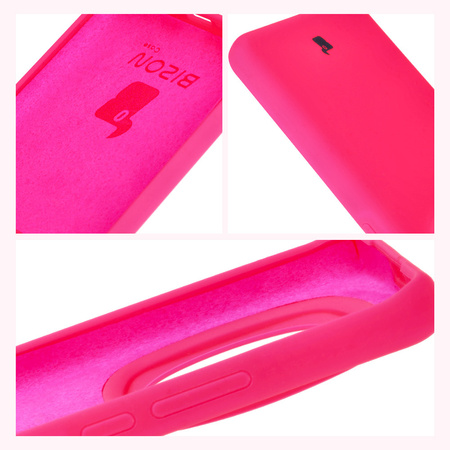 Silikonowe etui Bizon Soft Case do Honor Magic6 Pro, neonowo-różowe