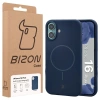 Silikonowe etui z pierścieniem magnetycznym Bizon Soft Case Magnetic do iPhone 16 Plus, granatowe