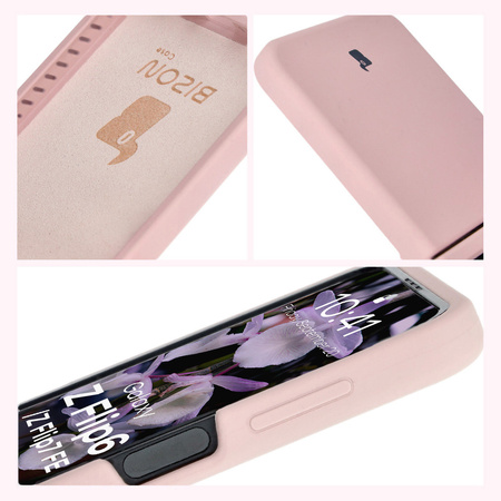Silikonowe etui Bizon Soft Case do Galaxy Z Flip7 FE / Z Flip6, jasnoróżowe