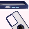 Etui z uchwytem na palec Bizon Case Hybrid Ring do Realme C75 4G / 14x 5G, przydymione z granatową ramką