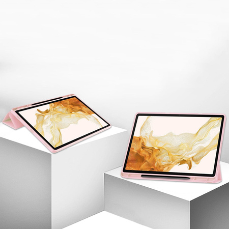 Etui Bizon Case Tab Lizard do Galaxy Tab S10 Plus / S9 Plus, różowe