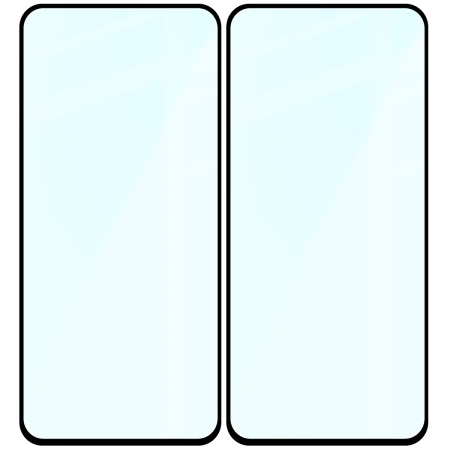 Szkło hartowane Bizon Glass Edge Duo do Galaxy M35 5G / A35 5G / A55 5G, czarna ramka, 2 sztuki