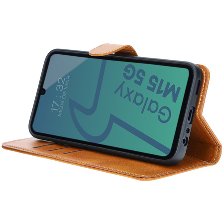 Etui z klapką Bizon Case Pocket do Galaxy M15 5G, brązowe