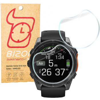 Folia hydrożelowa na ekran Bizon Glass Watch Hydrogel Duo do Garmin Fenix 8 Solar 51 mm / AMOLED 47 mm / AMOLED 51 mm, 2 sztuki
