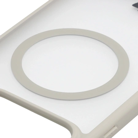 Etui z pierścieniem magnetycznym Bizon Case MatteO do Realme GT 8 Pro, przydymione-beżowe