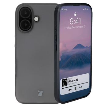 Etui Bizon Case Angelo do iPhone 16, półprzezroczyste z czarną ramką