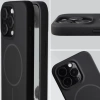 Silikonowe etui z pierścieniem magnetycznym Bizon Soft Case Magnetic do iPhone 15 Pro, czarne