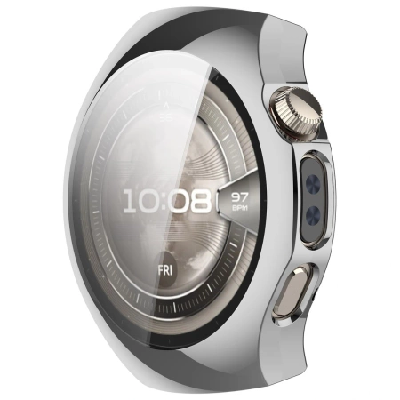 Etui z osłoną ekranu Bizon Case Watch Felipe do Huawei Watch 5 46mm, srebrne