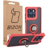 Etui z uchwytem na palec Bizon Case Hybrid Ring do Motorola Edge 60 Fusion / 60, przydymione z czerwoną ramką