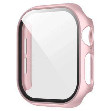 Etui ze szkłem do zegarka Bizon Case+Glass Watch do Apple Watch SE 3 / SE 2 / SE / 6 / 5 / 4 (40 mm), różowozłote