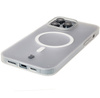 Etui z pierścieniem magnetycznym Bizon Case MatteO do iPhone 14 Pro Max, półprzezroczyste z przezroczystą ramką