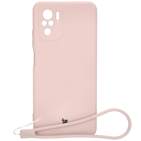 Etui Bizon Case Silicone Sq do Xiaomi Poco M5S / Redmi Note 10/10S, jasnoróżowe