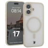 Etui z pierścieniem magnetycznym + szkło hartowane Bizon MatteO Pack do iPhone 17, przydymione-beżowe