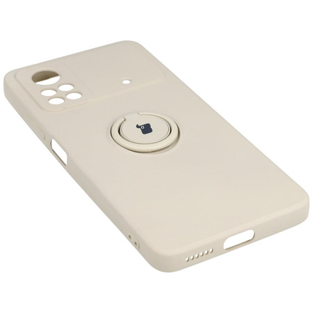 Etui Bizon Case Silicone Ring do Xiaomi Poco X4 Pro 5G, beżowe