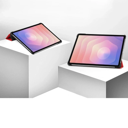 Etui z klapką Bizon Case Tab Croc do Galaxy Tab S11, czerwone