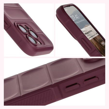 Pancerne etui Bizon Case Tur do iPhone 16 Pro, ciemnofioletowe