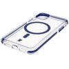 Etui z pierścieniem magnetycznym Bizon Case Marco do iPhone 11, przezroczyste z niebieską ramką