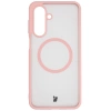 Etui z pierścieniem magnetycznym Bizon Case MatteO do Galaxy A17 5G, przydymione-jasnoróżowe