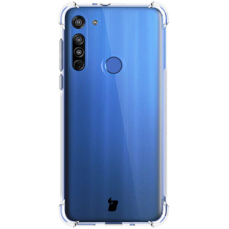 Etui + 2x szkło + obiektyw Bizon Case Clear Pack Moto G8, przezroczyste