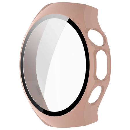 Etui ze szkłem do zegarka Bizon Case+Glass Watch do Huawei Watch 5 46 mm, różowe