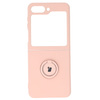 Etui Bizon Case Silicone Ring Sq do Galaxy Z Flip5, jasnoróżowe