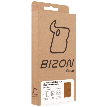 Etui z klapką Bizon Case Pocket do Motorola Edge 60 Fusion / 60, brązowe