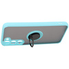 Etui z uchwytem na palec Bizon Case Hybrid Ring do Galaxy S23 Plus, przydymione z jasnoniebieską ramką
