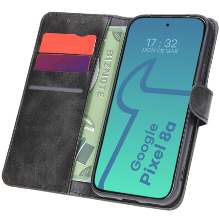 Etui z klapką Bizon Case Pocket do Google Pixel 8a, czarne