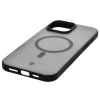 Etui z pierścieniem magnetycznym Bizon Case MatteO do iPhone 16 Pro Max, półprzezroczyste z czarną ramką