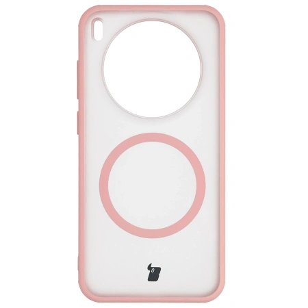 Etui z pierścieniem magnetycznym Bizon Case MatteO do Vivo X300, przydymione-jasnoróżowe