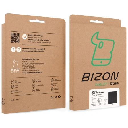 Etui z klapką Bizon Case Tab Lizard do Galaxy Tab A11 Plus / A9 Plus, czarne