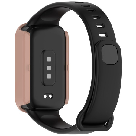 Etui ze szkłem do zegarka Bizon Case+Glass Watch do Xiaomi Smart Band 9 Active / Redmi Band 3, różowe