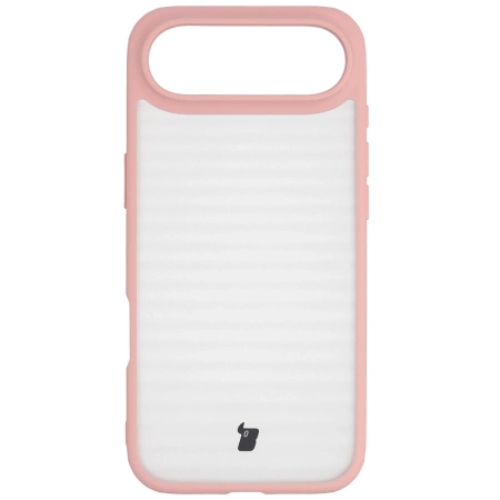 Etui Bizon Case Angelo do iPhone Air, półprzezroczyste z jasnoróżową ramką
