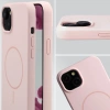Silikonowe etui z pierścieniem magnetycznym Bizon Soft Case Magnetic do iPhone 15 Plus/14 Plus, jasnoróżowe