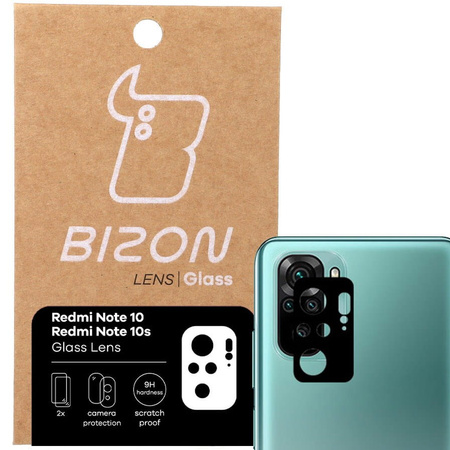 Szkło na aparat Bizon Glass Lens dla Xiaomi Redmi Note 10 / 10S, 2 sztuki